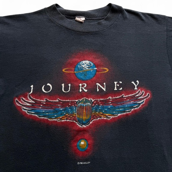 vintage 1980 single stitch journey wings tour band concert t-shirt size small